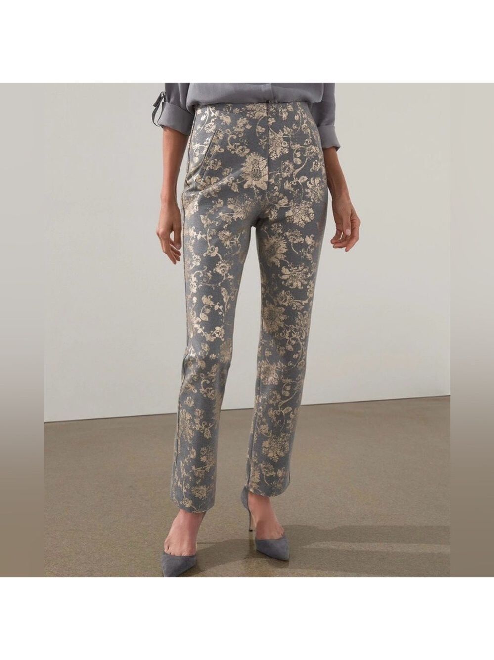 Chico’s So Slimming Juliet Floral Damask Slim Ankle Pant - Sold Out